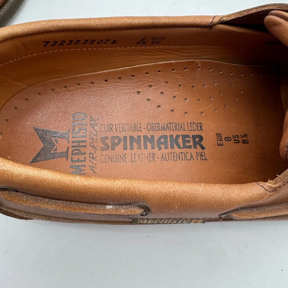 Mephisto Spinnaker Tan‎ Leather Boat Shoes Mens 8.5 US 8 EUR Loafers 722383807